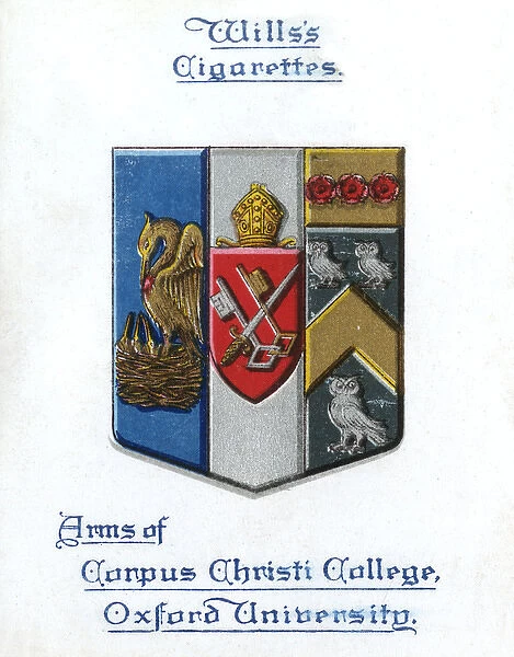 The arms of Corpus Christi College, Oxford University