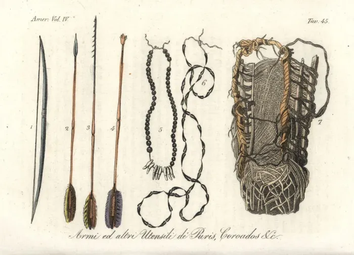 Framed Print : Arms and utensils of the extinct Puri and Coroados, Brazil Framed Print : Arms and utensils of the extinct Puri and Coroados, Brazil