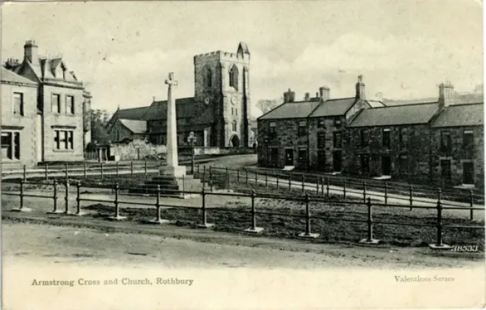 Framed Print : Armstrong Cross & Church, Rothbury, Northumberland