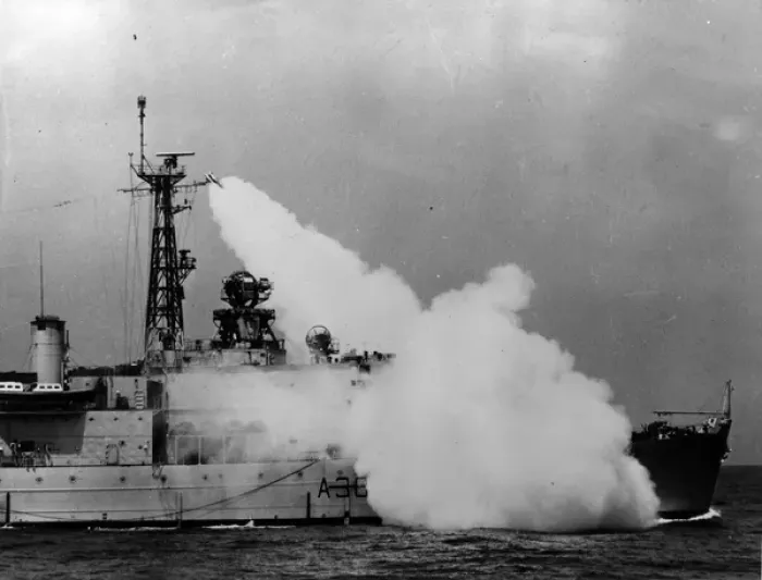 Framed Print : An Armstrong Whitworth Seaslug ship-to-air missile Framed Print : An Armstrong Whitworth Seaslug ship-to-air missile