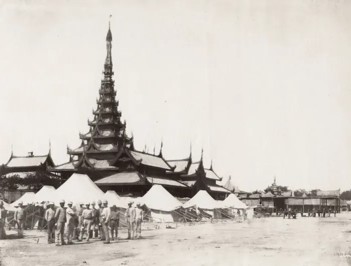 Framed Print : Army camp, Royal Palace, Rangoon 3rd Anglo Burmese war Framed Print : Army camp, Royal Palace, Rangoon 3rd Anglo Burmese war