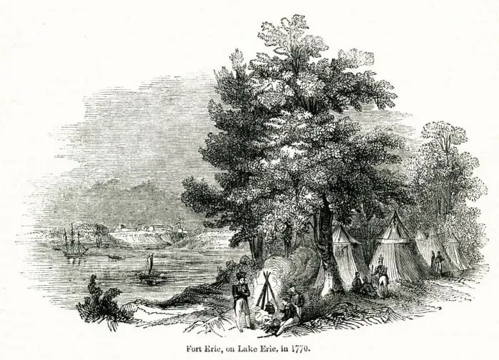 Framed Print : Army camp on the shores of Lake Erie, Canada Framed Print : Army camp on the shores of Lake Erie, Canada