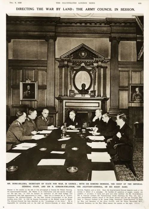 Framed Print : Army Council meeting around table in War Office Framed Print : Army Council meeting around table in War Office