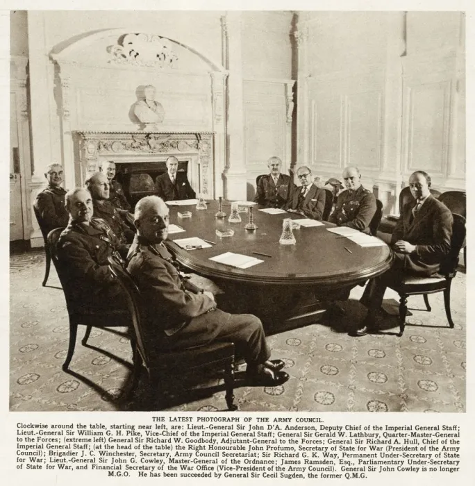 Framed Print : Army Council sitting around table in War Office Framed Print : Army Council sitting around table in War Office