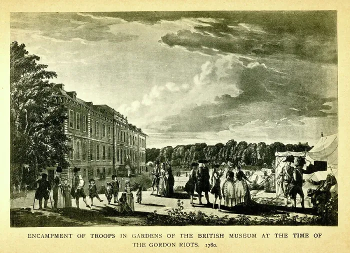 Framed Print : Army Encampment at the British Museum, Gordon Riots Framed Print : Army Encampment at the British Museum, Gordon Riots