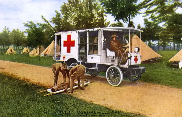Framed Print : US Army Field Hospital and early ambulance - WWI Framed Print : US Army Field Hospital and early ambulance - WWI