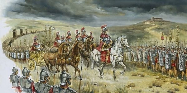 Army of the Roman Empire. Officers in the review