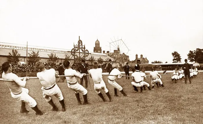 Framed Print : Army Tug of War Victorian period Framed Print : Army Tug of War Victorian period