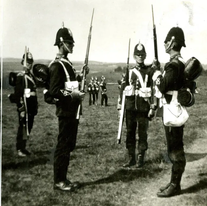 Framed Print : Army volunteers on manoeuvres, Salisbury Plain Framed Print : Army volunteers on manoeuvres, Salisbury Plain