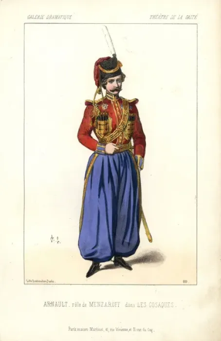 Framed Print : Arnault as Menzaroff in Les Cosaques Framed Print : Arnault as Menzaroff in Les Cosaques