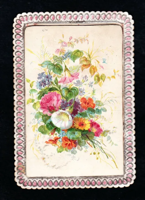 Framed Print : Arrangement of assorted flowers on a greetings card Framed Print : Arrangement of assorted flowers on a greetings card