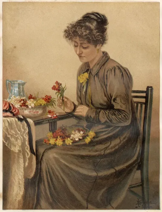 Framed Print : ARRANGING FLOWERS 1886 Framed Print : ARRANGING FLOWERS 1886