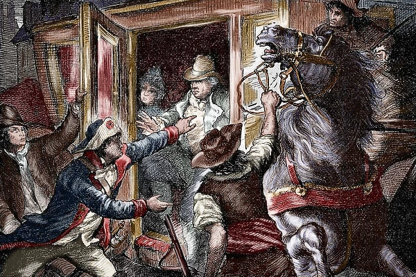 Arrest of King Louis XVI (1754-1793) and his family at Varen