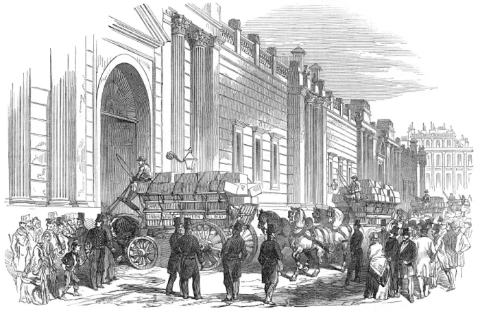 Framed Print : Arrival of Californian gold and Mexican dollars at the Bank Framed Print : Arrival of Californian gold and Mexican dollars at the Bank
