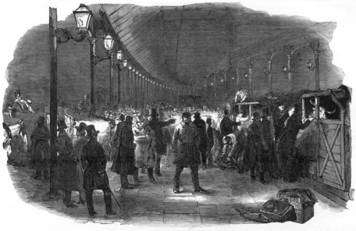 Framed Print : Arrival of cattle at the railway terminus, Euston Square Framed Print : Arrival of cattle at the railway terminus, Euston Square