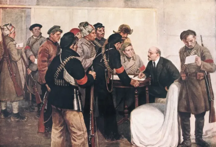 Framed Print : Arrival of a messenger to Lenins headquarters Framed Print : Arrival of a messenger to Lenins headquarters