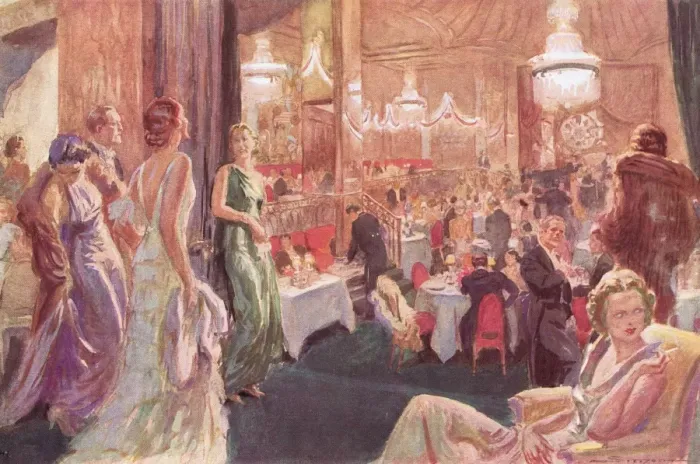 Framed Print : Arriving at a fashionable restaurant in a New York Hotel Framed Print : Arriving at a fashionable restaurant in a New York Hotel