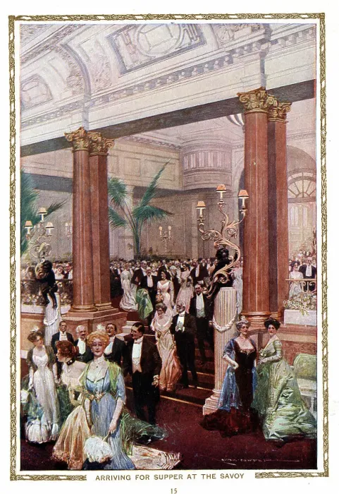 Framed Print : Arriving for Supper at The Savoy Hotel, London Framed Print : Arriving for Supper at The Savoy Hotel, London