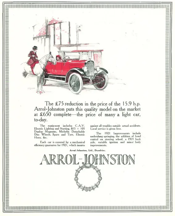Framed Print : Arrol-Johnston Advertisement Framed Print : Arrol-Johnston Advertisement