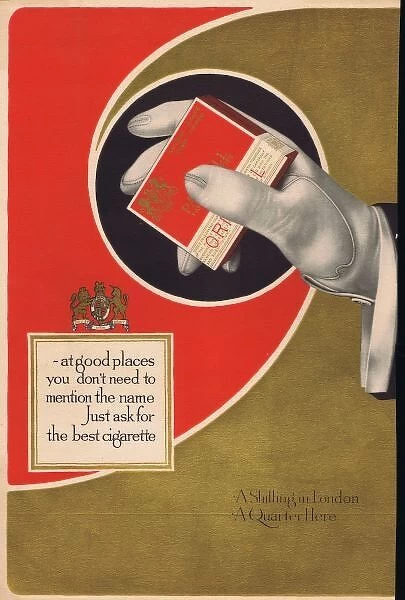 Art advert for Pall Mall Cigarettes, 1916