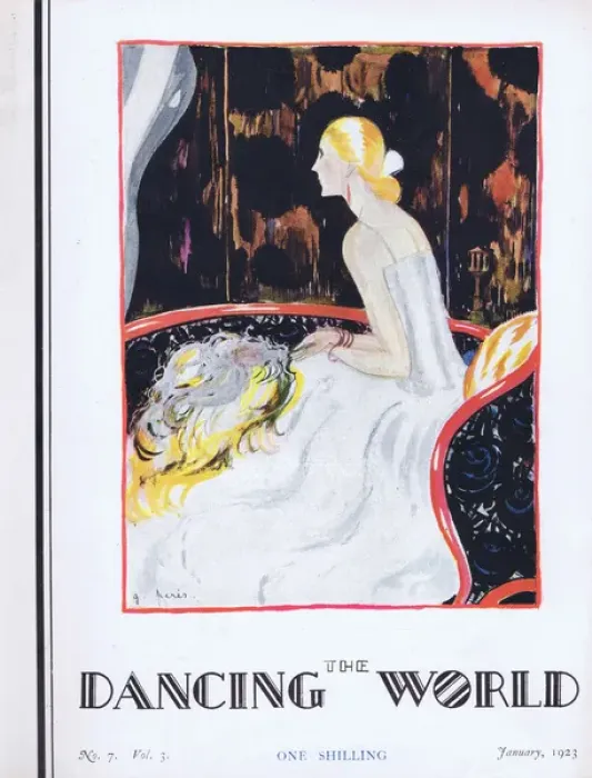 Framed Print : Art deco cover of The Dancing World Magazine, January 1923 Framed Print : Art deco cover of The Dancing World Magazine, January 1923