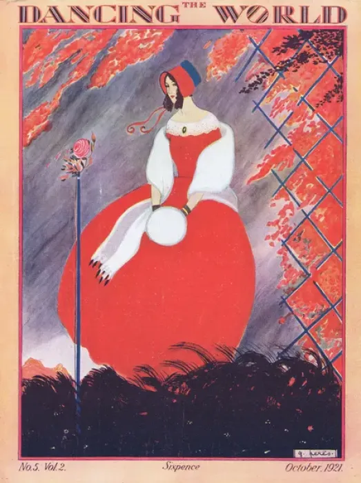 Framed Print : Art deco cover of The Dancing World Magazine, October 1921 Framed Print : Art deco cover of The Dancing World Magazine, October 1921