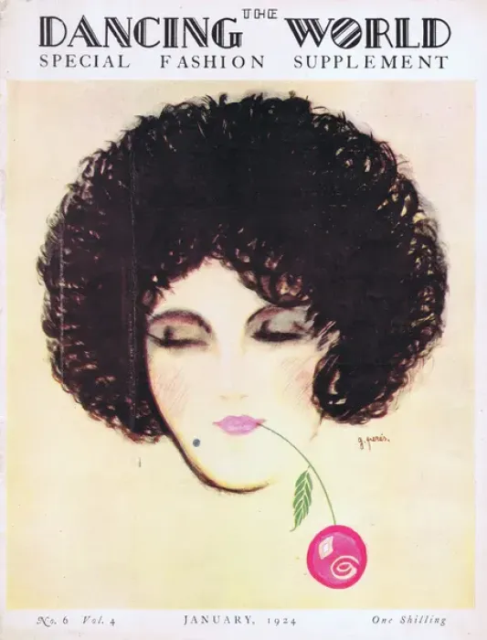 Framed Print : Art deco cover of The Dancing World Magazine, Jan 1924 by Pe Framed Print : Art deco cover of The Dancing World Magazine, Jan 1924 by Pe