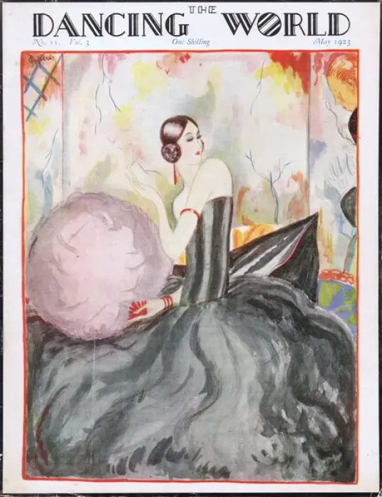 Framed Print : Art deco cover of The Dancing World Magazine, May 1923 by Pe Framed Print : Art deco cover of The Dancing World Magazine, May 1923 by Pe