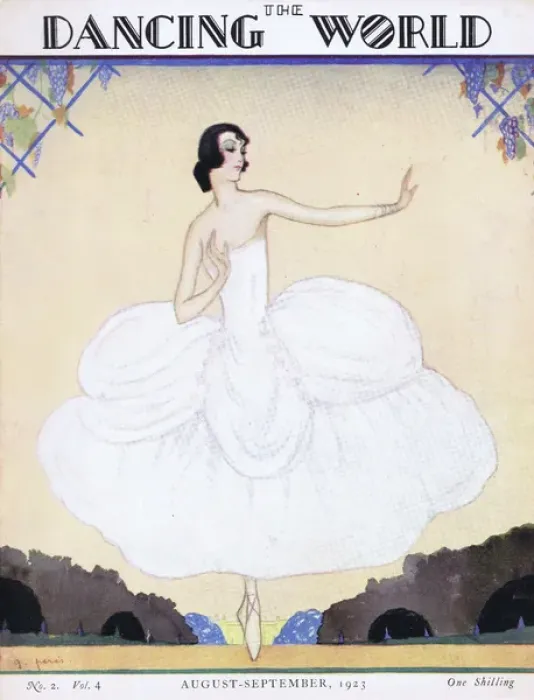 Framed Print : Art deco cover of The Dancing World Magazine by Peres Framed Print : Art deco cover of The Dancing World Magazine by Peres