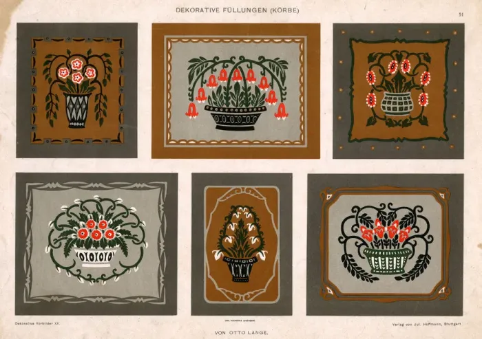 Framed Print : Art Deco Decorative inserts (baskets) by Otto Lange Framed Print : Art Deco Decorative inserts (baskets) by Otto Lange