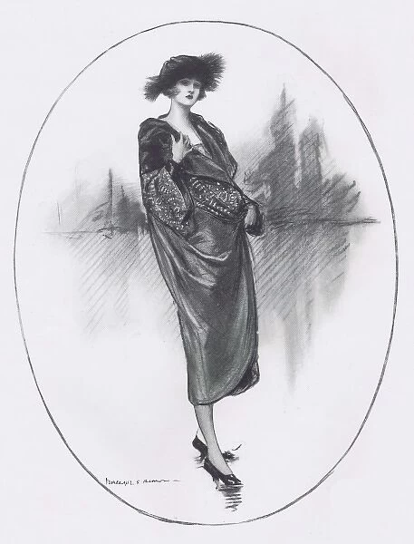 Art deco fashion sketch of a Jay model, London, 1921