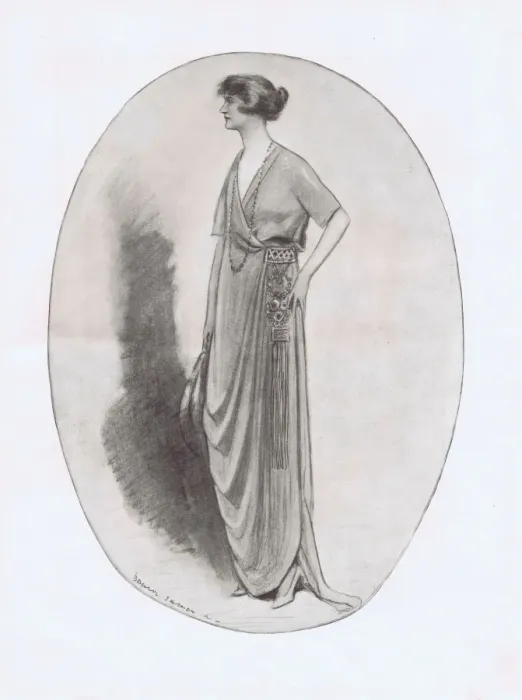 Framed Print : Art deco fashion sketch of Miss Lydia Bilbrooke in a Lucile Framed Print : Art deco fashion sketch of Miss Lydia Bilbrooke in a Lucile