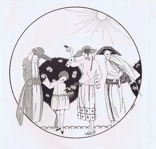 Art deco fashion sketches by Seraph, 1921