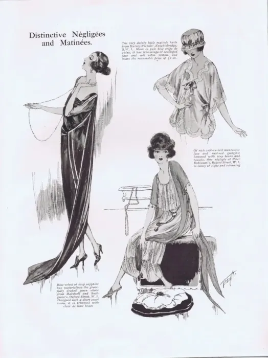 Framed Print : Art deco fashions for Distinctive negligees and matinees 1 Framed Print : Art deco fashions for Distinctive negligees and matinees 1