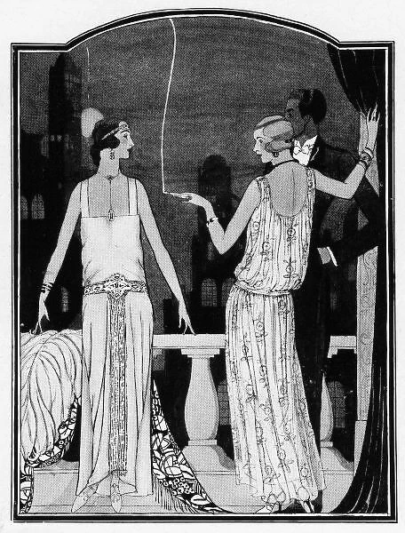 Art deco illustration of summer fashions 1923