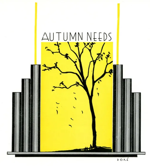 Framed Print : Art Deco shop window design, Autumn Needs Framed Print : Art Deco shop window design, Autumn Needs