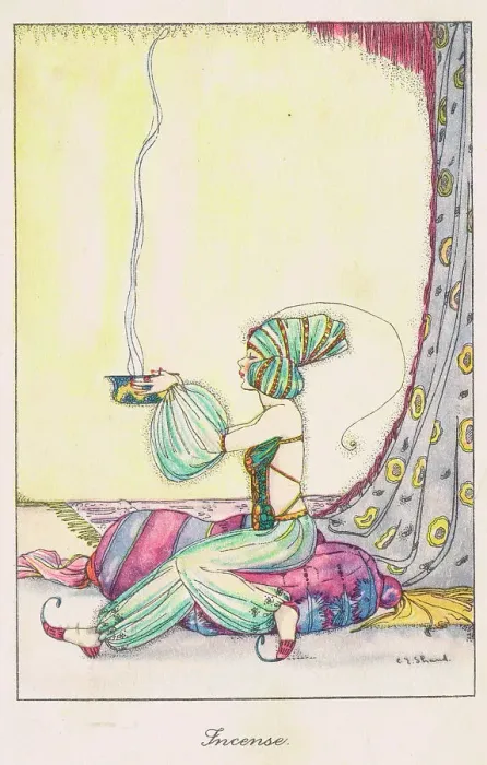 Framed Print : Art deco sketch by C. E. Shand for Incense, 1920s Framed Print : Art deco sketch by C. E. Shand for Incense, 1920s