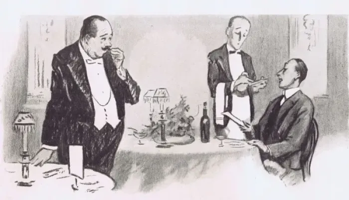 Framed Print : Art deco sketch of dining out, London, 1921 Framed Print : Art deco sketch of dining out, London, 1921