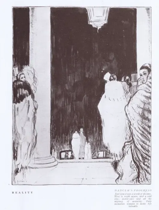 Framed Print : Art deco sketch by G. Peres entitled Reality - A Dancers Pr Framed Print : Art deco sketch by G. Peres entitled Reality - A Dancers Pr