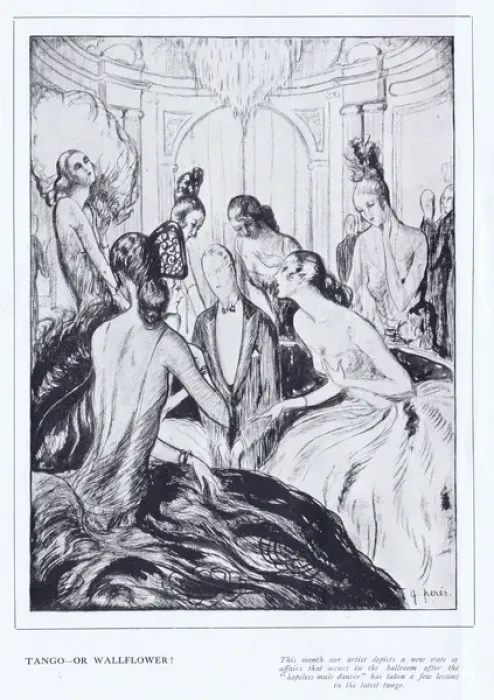 Framed Print : Art deco sketch by G. Peres of fashionably dressed women Framed Print : Art deco sketch by G. Peres of fashionably dressed women