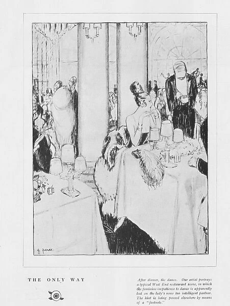 Art deco sketch by G. Peres - typical West End restaurant sc