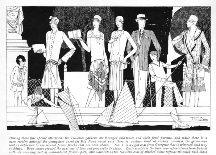 Framed Print : Art deco sketch by Hemjie of fashions at the Tuileries Garde Framed Print : Art deco sketch by Hemjie of fashions at the Tuileries Garde