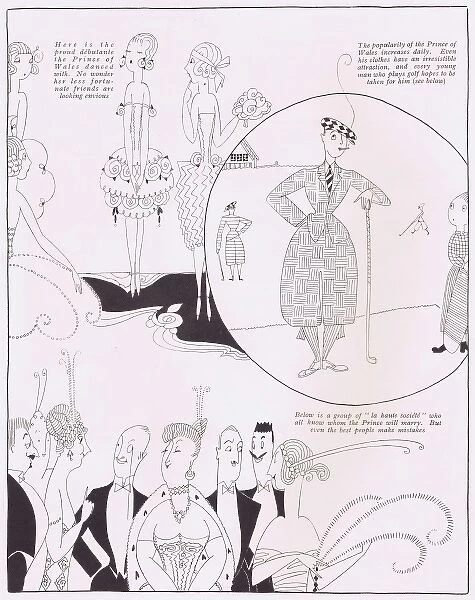 Art deco sketches by Fish describing the popularity of the