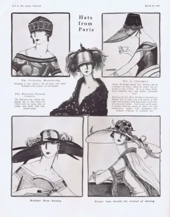 Framed Print : Art deco sketches of hats from Paris, Paris, 1922 Framed Print : Art deco sketches of hats from Paris, Paris, 1922