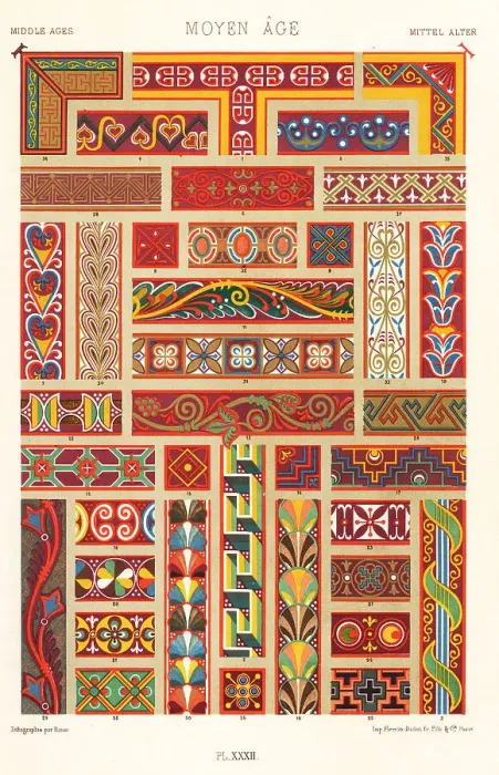 Framed Print : Art of the Middle Ages: Manuscript decorations, 8th century Framed Print : Art of the Middle Ages: Manuscript decorations, 8th century