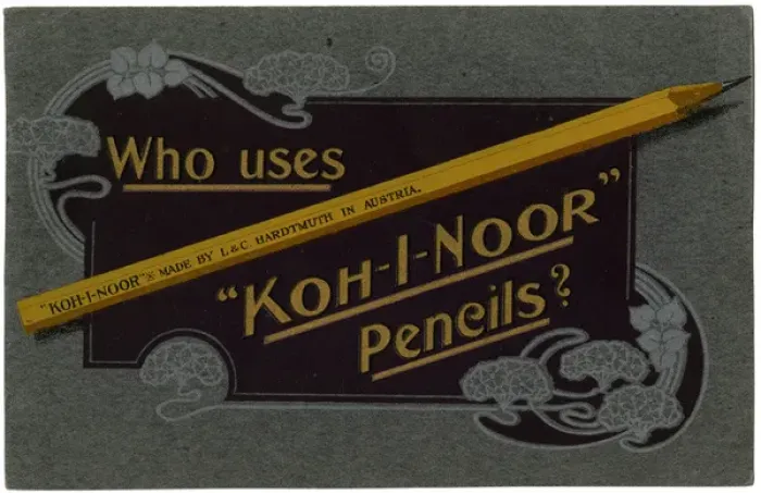 Framed Print : Art Nouveau advertising postcard for Koh-I-Noor Pencils Framed Print : Art Nouveau advertising postcard for Koh-I-Noor Pencils