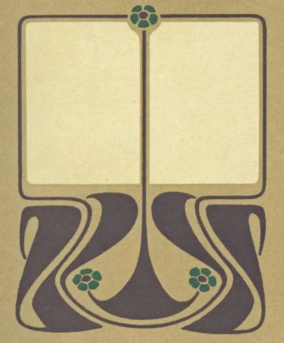 Framed Print : Art nouveau design with green flowers Framed Print : Art nouveau design with green flowers