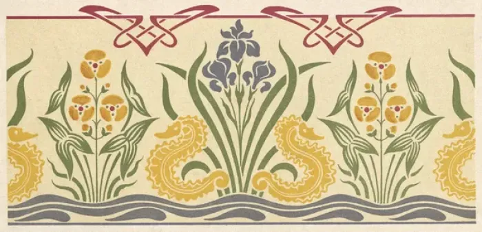 Framed Print : Art nouveau leaf and flower design Framed Print : Art nouveau leaf and flower design