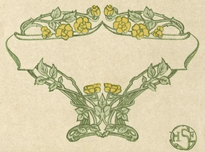 Framed Print : Art nouveau leaf and flower design Framed Print : Art nouveau leaf and flower design