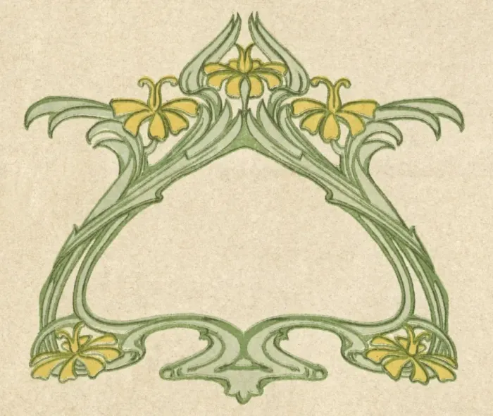 Framed Print : Art nouveau leaf and flower design Framed Print : Art nouveau leaf and flower design